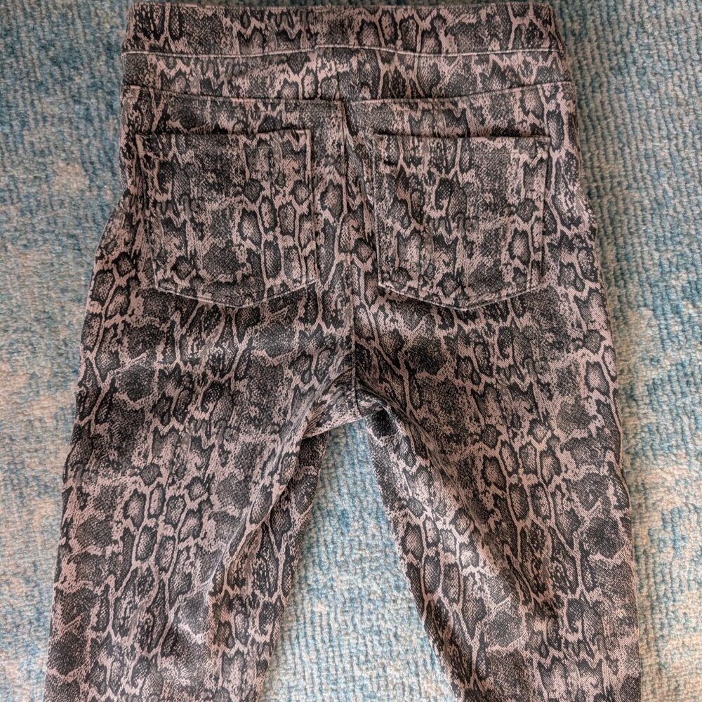 SPANX Jean-ish Ankle Leggings Snake Print Python High Rise Shapewear Small S